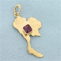 1/2ct Ruby Thailand Shaped Pendant in 18K Yellow G