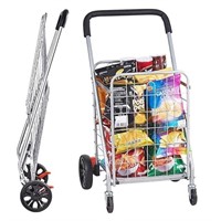 VEVOR Folding Shopping Cart, 110 lbs Max Load