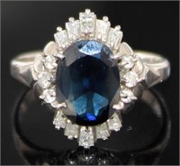 Platinum 3.54 ct Natural Sapphire & Diamond Ring