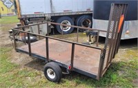 4X8 METAL UTILITY TRAILER WITH SPARE, DROP GATE