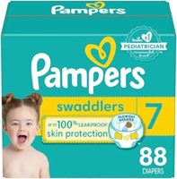 88-Pk Pampers Diapers Size 7, Swaddlers Disposable