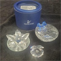 Swarovski water lily, trinket box & clam   - XB