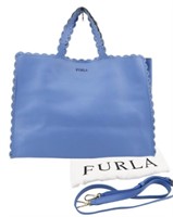 Furla Blue Scalloped Handbag