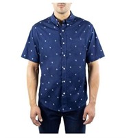 Jachs Men's LG Short Sleeve Button Up Shirt, Blue