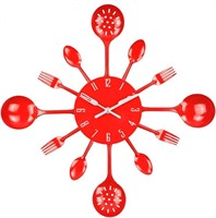 SEALED-16 Timelike Cutlery Wall Clock - Red