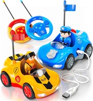 ULN - 2 Pack RC Cartoon Cars for Kids