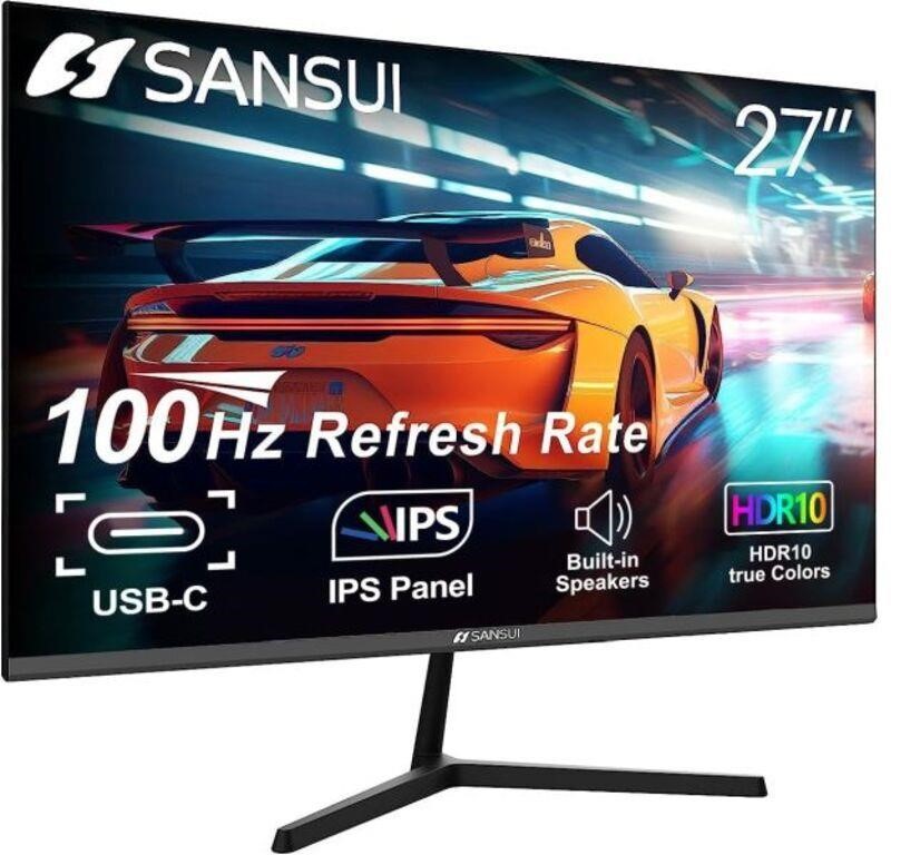 SANSUI Monitor 27 inch IPS 100Hz Computer Monitor,