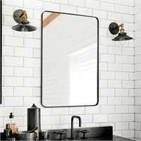 24x36 Inch Black Bathroom Mirror by ANDY STAR
