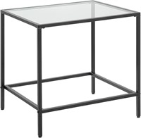 CAWS Black End Table  22W  Tempered Glass