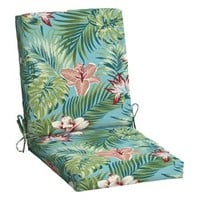 37L x 19.5W Turquoise Palm Outdoor Cushion
