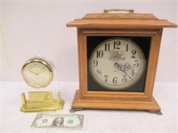 2 Mantle Clocks - Danbury Mint & Wood Quartz