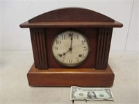 Vintage Waterbury Mission Oak Mantle Clock -