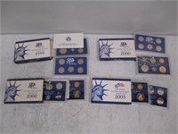 Lot of U.S. Proof Coin Sets - 1999, 2 2000, 2003