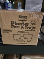 Utopia Home 5pcs Planter Pots and trays