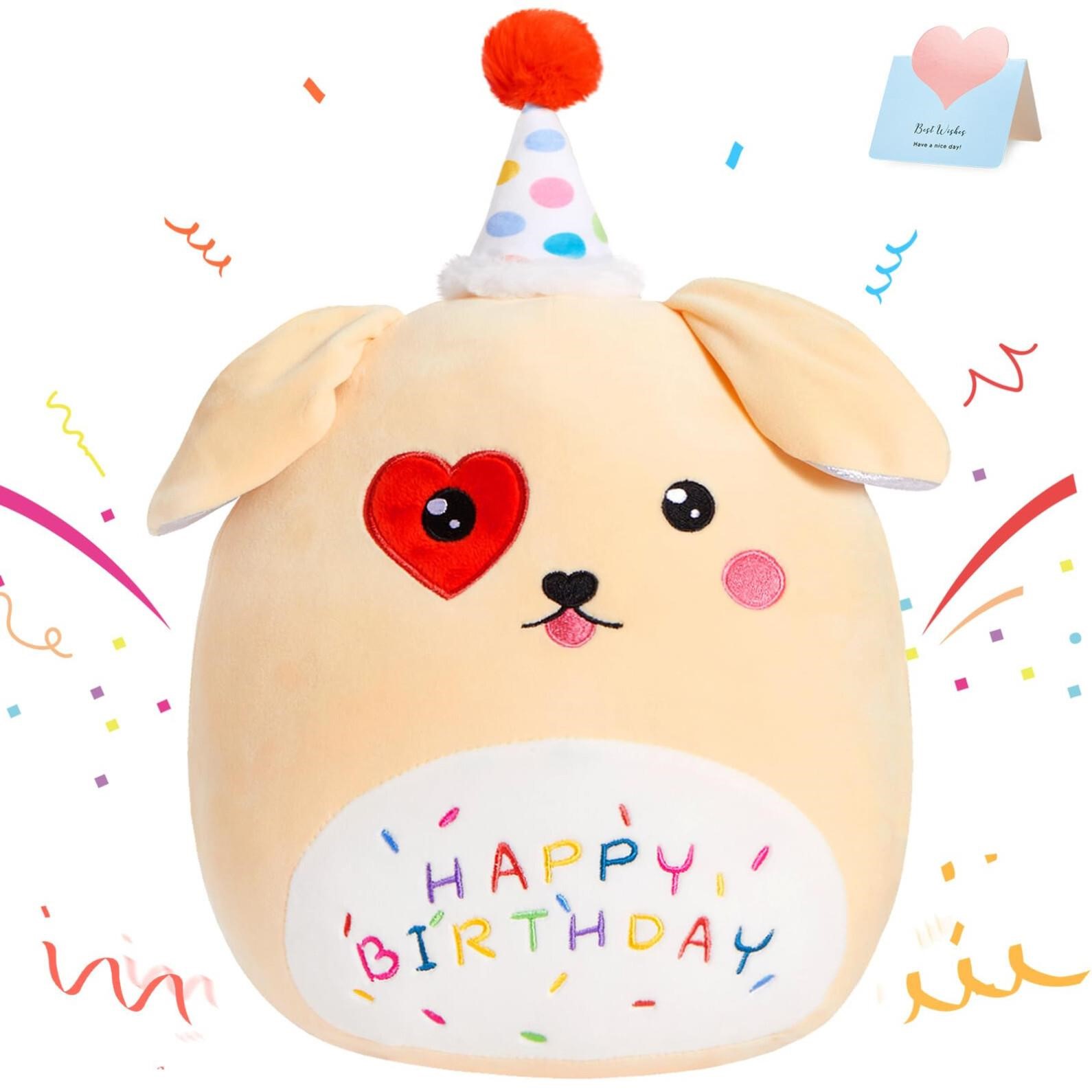 BSTAOFY 14'' Cute Happy Birthday Puppy Soft Plush
