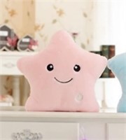 Star Plush Pillow Toy with LED Lights 35cm (Pink)