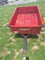 Red Metal Lawn Dump Cart