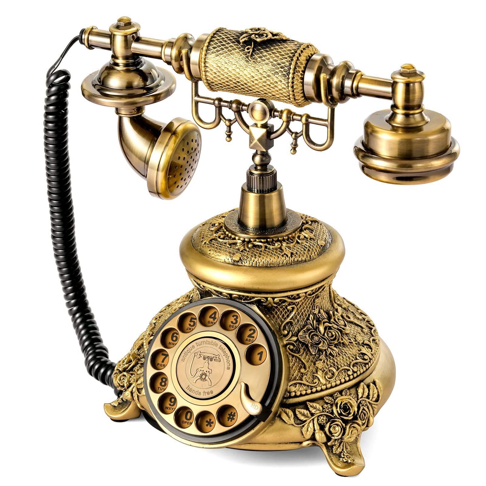 WICHEMI Vintage Phone Retro Rotary Dial Phone