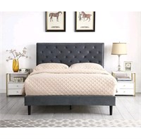 Full Upholstered Platform Bed Frame with 48"