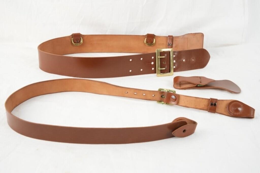 Officer's Leather Belt With Cross Strap ca 1943