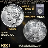 ***Auction Highlight*** 1925-s Peace Dollar $1 Gra