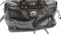 Coach Metallic Leather Handbag W/ Shoulder Strap