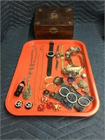 Vintage Jewelry Box Full of Woman’s Accessories