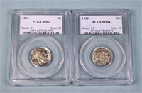 (2) 1935 Buffalo Nickels PCGS Graded