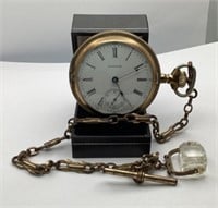 15 jewel Waltham pocketwatch w/chain