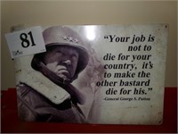 GEORGE S PATTON METAL SIGN