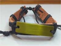 Leather engravable bracelet