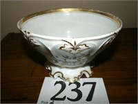 WHITE BOWL WITH GOLD TRIM
