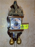Franz Hermle Atlas Clock, wall clock with Brass we