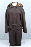 Ladies Hip-Length Burberry Hooded Coat