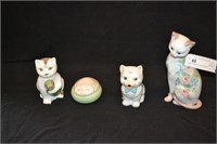 Hand Painted Porcelain Cat Items