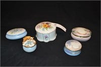 5pcs Maxie Hand Painted Porcelain Trinket Boxes
