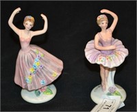 Pair Lefton 5" Ballerina Figurines Signed Yamata