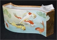 Maxie Hand Painted Porcelain Koi Fish Planter