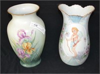 2pcs Maxie 13" Hand Painted Porcelain Vases
