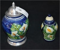 10" & 7" Mexican Made Porcelain Jars w/ Lids