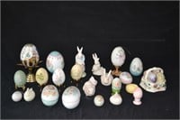 Lot Numerous Hand Painted Porcelain Easter Items