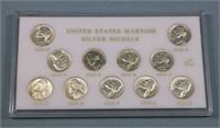 United States Silver War Nickel Set