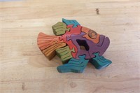Vtg Hardwood Puzzle Fish Colorful