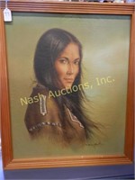 Native American oil on canvas-artist J Roman