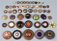 (50) Gay 90's & Enameled Antique Buttons