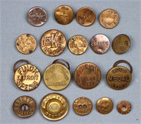 (18) Antique Denim Overall Workwear Buttons