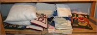 Shelf Lot Pillows, Linens, Towels & More