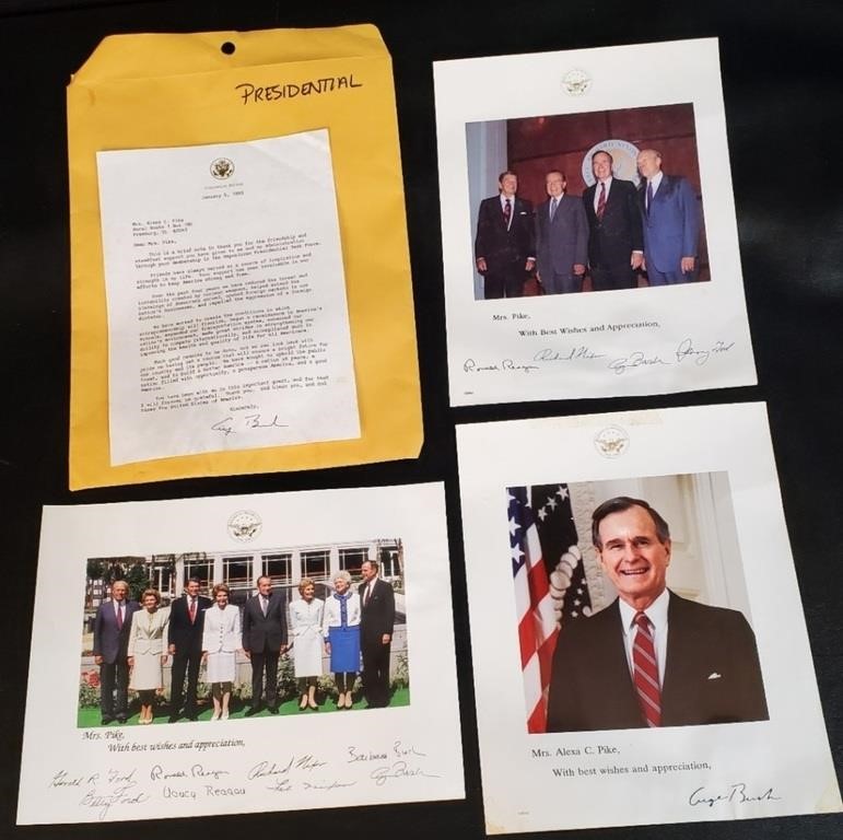 George Bush Signed Historical Lot