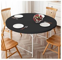Black Fitted Table Cover Round Tables 6 Pk 40-44in
