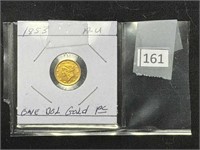 (1) 1853 Liberty Head One Dollar Gold pc. AU